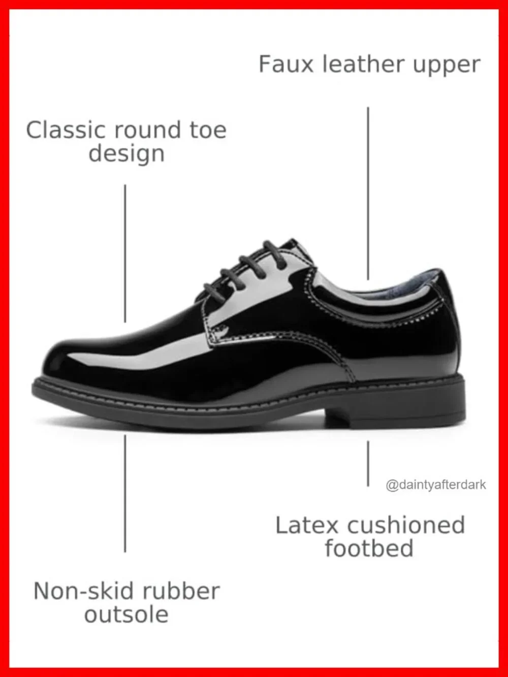 Boys Oxford Dress Shoes Faux Leather Lace-Up Formal Party